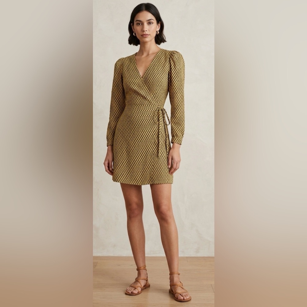 Valija Yellow and Blue Long Sleeve Dress: Eligible 3/$25